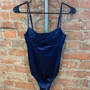 Satin Corset Bodysuit Princess Polly Navy